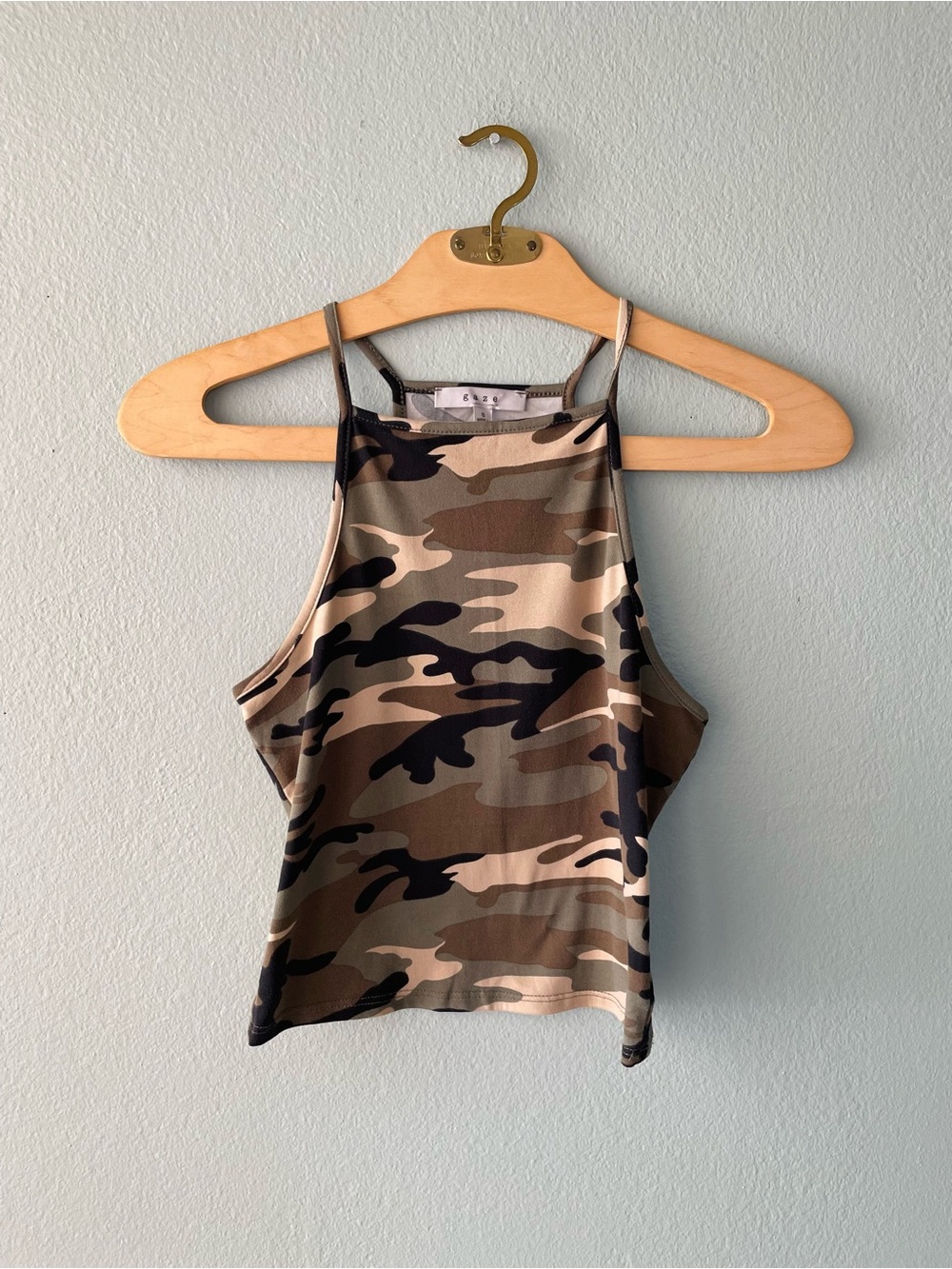 🌻5/$15🌻 Gaze | Soft Camo Pattern Halter Racerback Tank Top